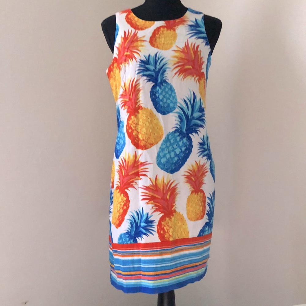 London Times ~ Tropical ~Pineapple Print ~ Gooorgeous ~ New w/o Tags ~ Dress 6